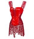 OMG Lady Burlesque Steampunk PVC Waist Trainer Corset Top Bustier Sexy Lingerie OMG Lady Burlesque Steampunk PVC Waist Trainer Corset Top Bustier Sexy Lingerie
