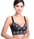 Sungpunet Womens Embroidery Lace Deep-V Plunge Molded Longline Bra Side Support Push Up U-Shape Bralette Sungpunet Womens Embroidery Lace Deep-V Plunge Molded Longline Bra Side Support Push Up U-Shape Bralette
