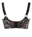 Ulla Popken Women’s Plus Size Wire-Free Floral Support Comfort Bra Black Multi 44 C 706924 10
