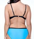 WAROFT Womens Plus Size Two Pieces Lattice Swimsuit Padded Push Up Sexy Ruched Bikini Swimwear Set Blue 3XL