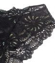 iB-iP Women’s Sheer Blossom Shell Colors Flower Eyelet Lace Low Rise Brief Panty, Size: M, Black