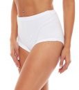 3 Pack Ladies Waist briefs without side seams (panties, underpants) No. 405 ( White / Large )