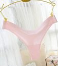 Glanzzeit Women Basic Thong Candy Color T-back Simple Panties Seamless Underwear (M, Baby pink)