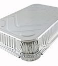 Handi-Foil 4 lb. Oblong Aluminum Entrée Dinner Food Storage Pan w/Dome Lid (pack of 25)