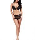 BellisMira Women’s Lightly Padded Front-Close Lace Bralette – Black