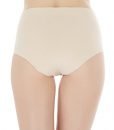 Seamless Bamboo Hi-Cut Waist Underwear Briefs / Panty (US SMALL – Europe M, Tan)