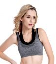 2 Pack Women’s Sports Bra Mesh Racerback Seamless Yoga Bras Removable Cups Wireless Workout Fitness Bra