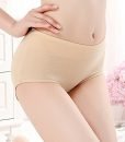 Toponechoice® Women’s Solid Seamless 100 Cotton Briefs Underwear Panties (M , Skin )