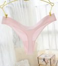 Glanzzeit Women Basic Thong Candy Color T-back Simple Panties Seamless Underwear (M, Baby pink)